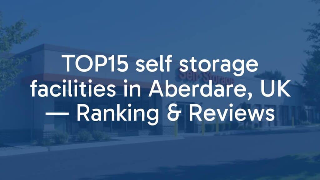 Modern self storage facility in Aberdare, UK, clean and organized, professional exterior, sunny day, realistic.